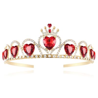 Descendant Queen of Hearts Costume Descendant 4 Gold Tiara Jewelry Set Rise of Red Cosplay for Girls Teen Halloween