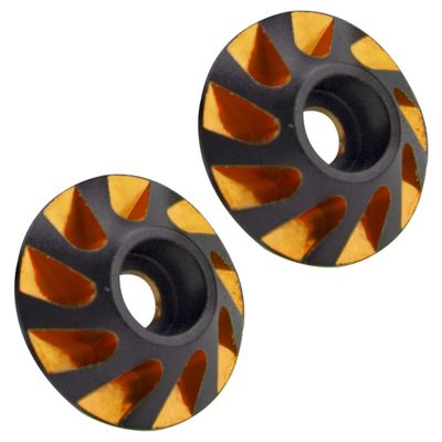 2Pcs HIRCQOO 1/8 RC Wing Buttons RC Metal Rear Wing Buttons Gasket OD 15mm Compatible with HPI HSP Redcat Traxxas Axial Himoto 1/8 RC Off Road Truck Buggy Racing Car (Yellow)