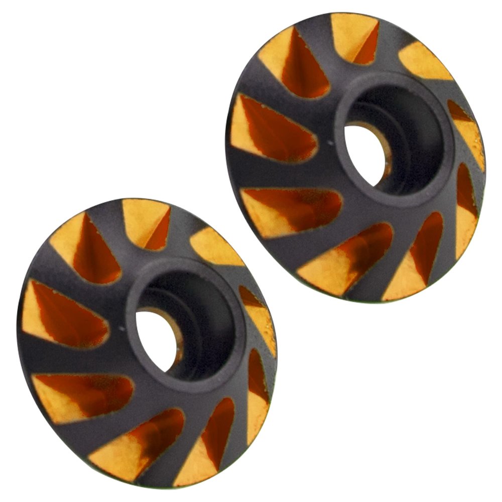 2Pcs HIRCQOO 1/8 RC Wing Buttons RC Metal Rear Wing Buttons Gasket OD 15mm Compatible with HPI HSP Redcat Traxxas Axial Himoto 1/8 RC Off Road Truck Buggy Racing Car (Yellow)