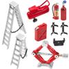 6Pcs RC Scale Fire Extinguisher Nitrogen Bottle Ladder Mini Fuel Tank Jack Stands RC Decoration Accessories Compatible with TRX4 Axial SCX10 D90 Tamiya CC01 Redcat Gen7 1/10 RC Crawler view 1