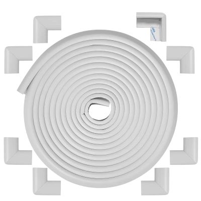 Arinbeb Foam Corner Protector Edge and Corner Guard, with 19 feet Length Foam Safety Bumpers, Baby Proofing Safety Table Corner Protectors (White)