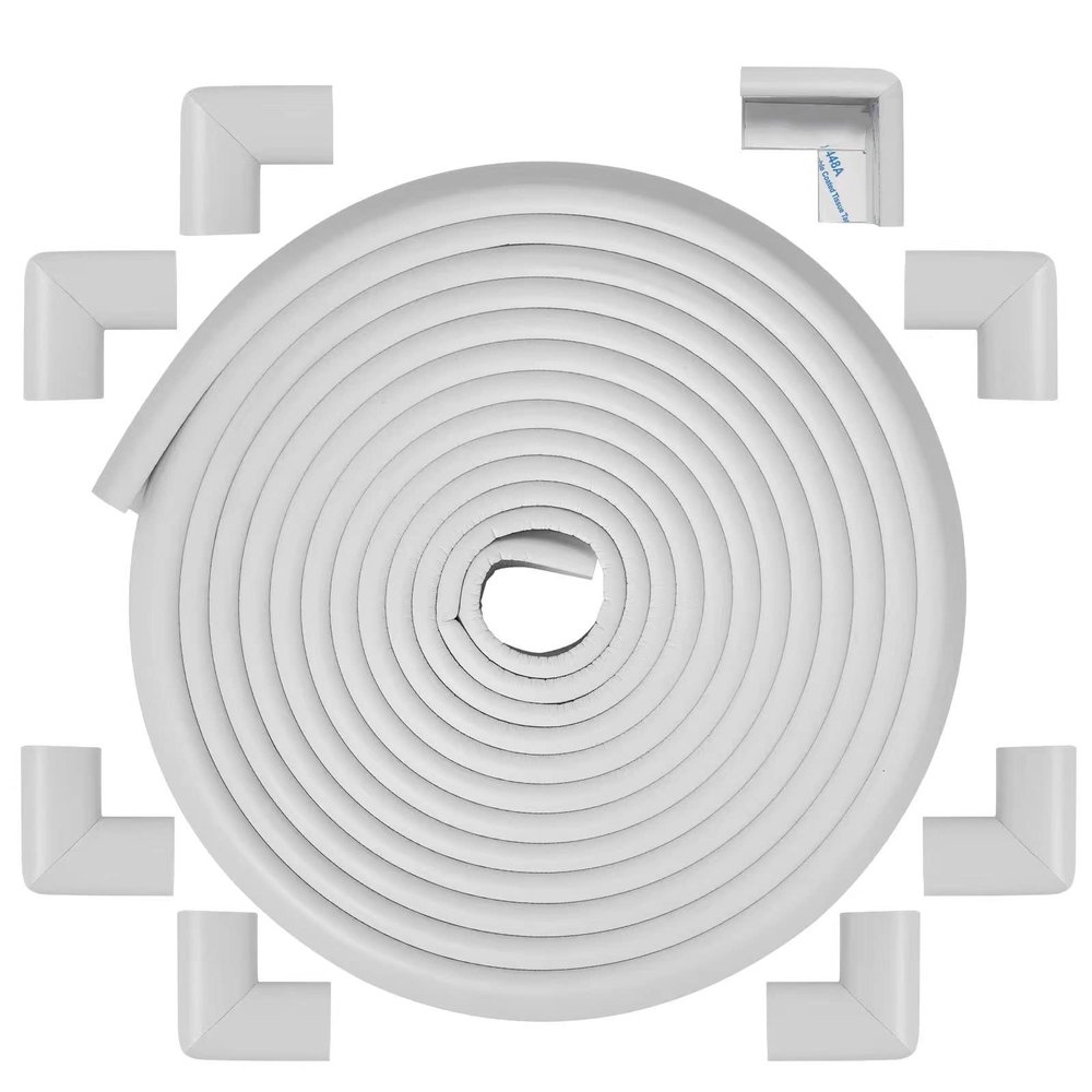 Arinbeb Foam Corner Protector Edge and Corner Guard, with 19 feet Length Foam Safety Bumpers, Baby Proofing Safety Table Corner Protectors (White)
