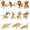 6 Pack Bendable Wooden Animal Figurines - Smooth Natural Wood Zoo & Jungle Safari Animals - Preschool Learning & Education Toys for Toddlers & Kids view 3