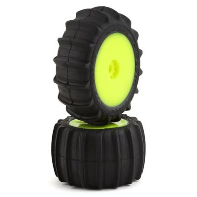 JConcepts Inc. Animal Green Compound Pre-Mnted Yellow Wheels 2 JCO40402221 RC Tire