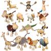 14 Pack Bendable Wooden Animal Toys, Smooth Natural Wood Zoo Farm Jungle Safari Animals Figures, Preschool Learning & Education Toys for Toddlers Kids view 1