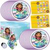 Gabby Dollhouse Party Decorations | Gabby Dollhouse Birthday Decorations | Tablecover, Plates, Napkins, Button | Serves 16 | view 1