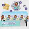 Gabby Dollhouse Party Decorations | Gabby Dollhouse Birthday Decorations | Tablecover, Plates, Napkins, Button | Serves 16 | view 2