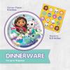Gabby Dollhouse Party Decorations | Gabby Dollhouse Birthday Decorations | Tablecover, Plates, Napkins, Button | Serves 16 | view 4
