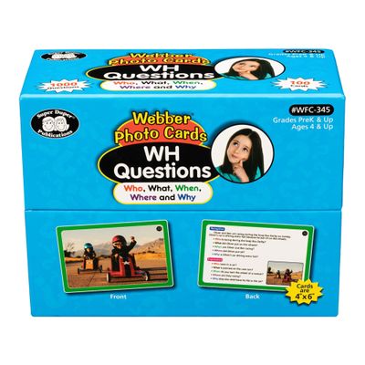 Super Duper Publications | Webber Photo Cards WH Questions | Flashcards - Receptive and Expressive Language Skills | Educational Learning Resource for Children