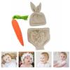 Abaodam 3pcs Knitted Baby Photo Outfits Newborn Bunny Costume Easter Set for Boys Girls view 3