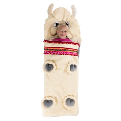 Bixbee Alpaca Sleeping Bag for Kids Ages 3+, Soft Toddler Sleeping Bag with Carrying Handle | Machine Washable Soft Slumber Bag for Naptime, Daycare