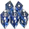 Cyber-Deals Craps Dice Kit: Set of 5 Authentic Nevada Casino Dice with Storage Pouch + Acrylic Dice Boat Bundle (Las Vegas The D - Blue Polished) view 2