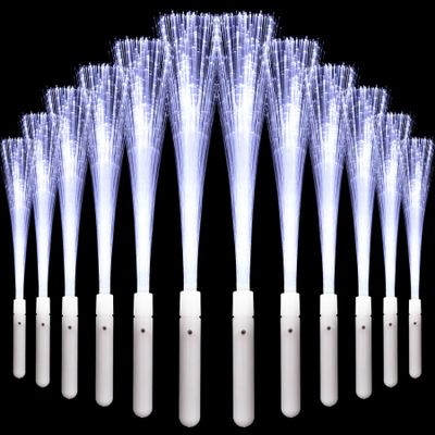 36 Pack Glow Sticks Light Up Fiber Optic Stick Glow Wands Bulk with 3 Flashing Models for Christmas July 4th Party Favors Birthday Wedding Bachelorette Concerts Clubs (36 White)