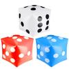 3 Pcs Jumbo Inflatable Giant Dice for Indoor and Outdoor Broad Game, Ludo and Pool Party(White, Blue, Red) view 1