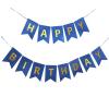 BIEUFBJI Happy Birthday Banner Navy Blue Shiny Gold Letters for Birthday Party Decorations Supplies view 1
