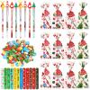 Christmas Stationery Party Favor Bulk Pack with Christmas Pencil Eraser Slap Bracelets Cards Treat Bags for Kids Classroom Gift Exchange School Prizes Reward Carnival Events (Cute Style, 36 Set) view 1