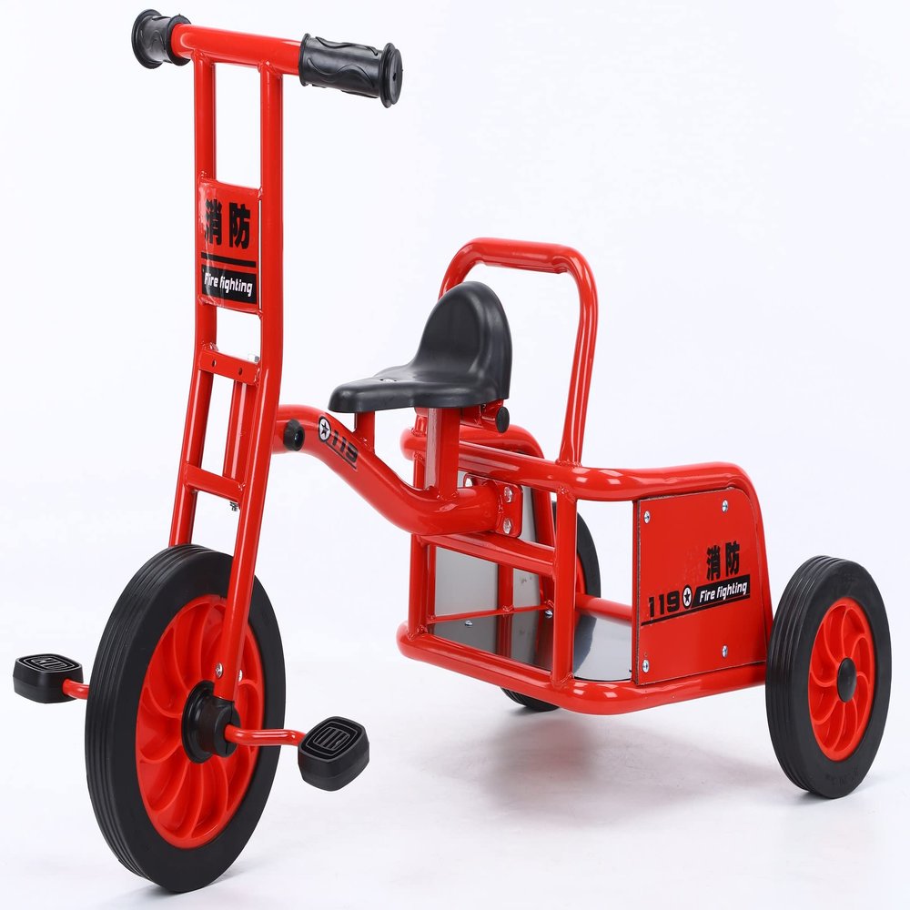 Kids Taxi Tricycles, Preschool Playground Trike, Daycare Kids Tandem Tricycle, Children Double Seat Bike with Passenger Seat, Outdoor Playground Equipment Tricycles for Riders Ages 2+
