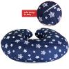 2 Pack Nursing Pillow Cover Grey and Navy for Infant, Snug Fits Boppy Nursing Pillows, Breastfeeding Nursing Pillow Slipcovers Super Soft, for Breastfeeding Moms, Navy & Gray Star view 3