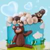 108 Pcs Balls Cake Topper DIY Cupcake Insert Foam Balloons for Cake Baking Wedding Anniversary Birthday Decoration(Brown Series,Multi Sizes) view 2