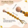 Symbolife Pacifier Clip for Boys Girls Flower Daisy Macrame Pacifier Holder Leash Boho Wooden Clips Handmade Braided Cotton Paci Clip Baby Shower Birthday Gift view 3