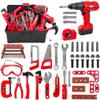 HYRENEE Kids Tool Set  48 Piece Toddler Tool Set with Electronic Toy Drill& Tool Box,Pretend Play Toys for Kids,Construction Kits Toys for Kids Ages 3 4 5 Years Old, Toddler Boy view 1