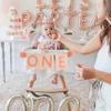 Baby First Birthday Felt Banner - Children's First Year and Baby Bedroom Decoration, High Chair and Birthday Party Decoration, Small Name Felt Flag Square Banner with Pompoms view 4