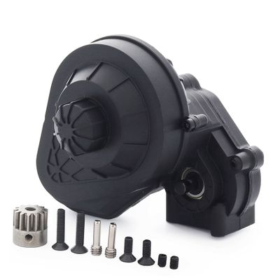 Nylon RC Gearbox Gears Set Kit for 1/10 RC Crawler Car Axial SCX10 SCX10 II 90046 Upgrade Part (Black Complete Gearbox)
