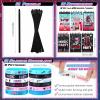 Jexine 128 Pcs Music Theme Party Supplies Include 12 Silicone Bracelets, 12 Keychains, 12 Badges, 12 Pencils, 12 Drawstring Bag, 18 Spiral Notepads, 50 Musical Stickers for Kids Birthday Party (Music) view 3