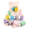 10 Pack Wooden Peg Dolls for Christmas Painted Wooden People DIY Wood Art Crafts Home view 1