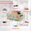 Large Storage Baskets Bins Happy Easter Collapsible Storage Box Laundry Organizer for Closet Shelf Nursery Kids Bedroom Spring Bunny Easter Basket Eggs Green Plaid view 2