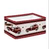 Large Storage Baskets Bins Valentine's Truck Collapsible Storage Box Laundry Organizer for Closet Shelf Nursery Kids Bedroom Happy Valentine's Day Truck Pull Love Heart Plaid view 1