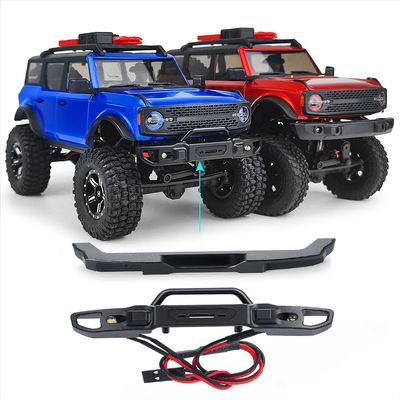 WEFEINO Metal Front & Rear Bumper with Lights for 1/24 Axial SCX24 AXI00006 Bronco RC Crawler Car (Front and Rear)