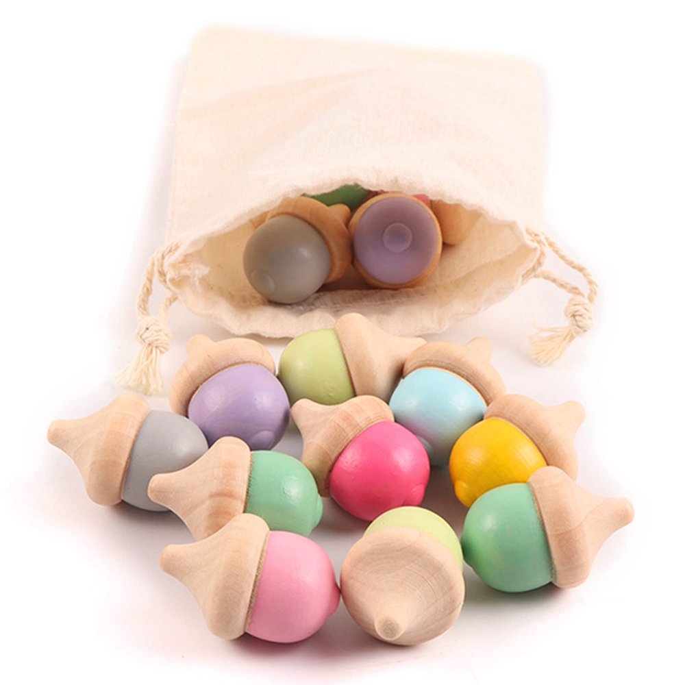 10 Pack Wooden Acorns for Christmas - Painted Wooden People - DIY Wood Education Crafts