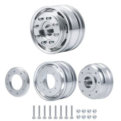 WEFEINO 2Pcs Aluminum Front Wheels Rims for 1/14 Tamiya Truck Climbing Tractor RC Car