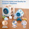 Smartwo Wooden Space Toy for Baby, Montessori Toys for Babies, Toddler Rocket Toy, Sensory Activity Cube Learning Game, 1st Birthday Gift for Boys and Girls view 3