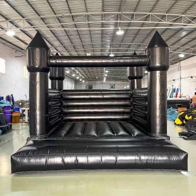 Black Inflatable Bounce House for Outdoor Backyard Wedding Decor with Blower PVC Inflatable Jumper Bouncy Castle House for Kids Bouncy Castle Jumping Bed for Party, 13ft x 11.5ft x 10ft