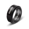 Zeekisfia Personalized Rings for Men Rotatable Rings Custom Text Stainless Steel Rings Anti Anxiety Stress Relief Spinner Rings Fidget Band Rings view 1