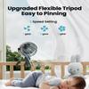 Gaiatop Mini Portable Stroller Fan, Battery Operated Small Clip on, Detachable 3 Speed Rechargeable, 360 Rotate Flexible Tripod Better Cooling for Car Seat Crib Treadmill Travel Black view 3