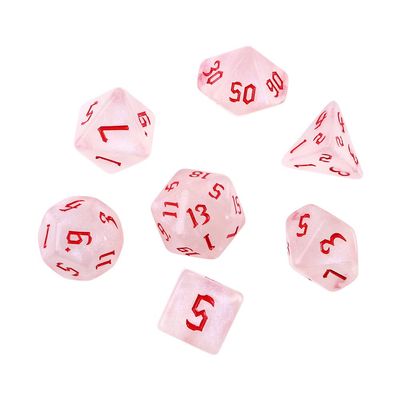 7 Pcs Resin Polyhedral Dices Number Entertainment Board Games Playing Games Resin Game Dice(red)