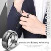 Zeekisfia Personalized Rings for Men Rotatable Rings Custom Text Stainless Steel Rings Anti Anxiety Stress Relief Spinner Rings Fidget Band Rings view 3