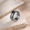 Zeekisfia Personalized Rings for Men Rotatable Rings Custom Text Stainless Steel Rings Anti Anxiety Stress Relief Spinner Rings Fidget Band Rings view 4
