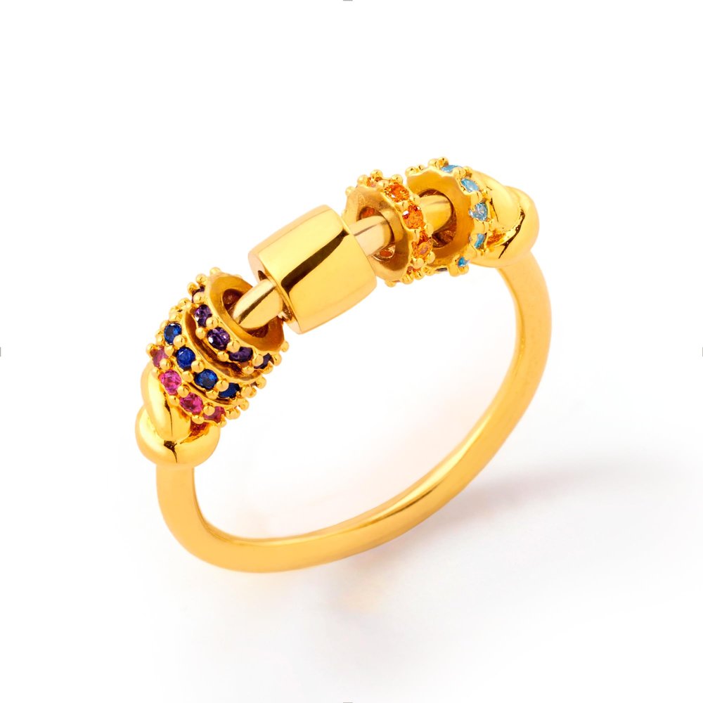 STORYJEWELLERY Anxiety Rings for Women, Fidget Ring, Spinner Ring, Spinning Stress Rings for Anxiety, Fidget Jewelry, Gifts for Women, Size 10