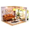 TuKIIE DIY Miniature Dollhouse Kit with Furniture, 1:24 Scale Creative Room Mini Wooden Doll House Accessories Plus Dust Proof for Kids Teens Adults(Warm Moment) view 1