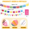 10 Pack 14 x 84 in Mexican Serape Table Runners, 29 Pcs Papel Picado Banner, Fiesta Hanging Banner and Pennant Flag Banner Colorful Bunting Banner for Mexican Theme Party (Rose, Blue, Orange, Yellow) view 4