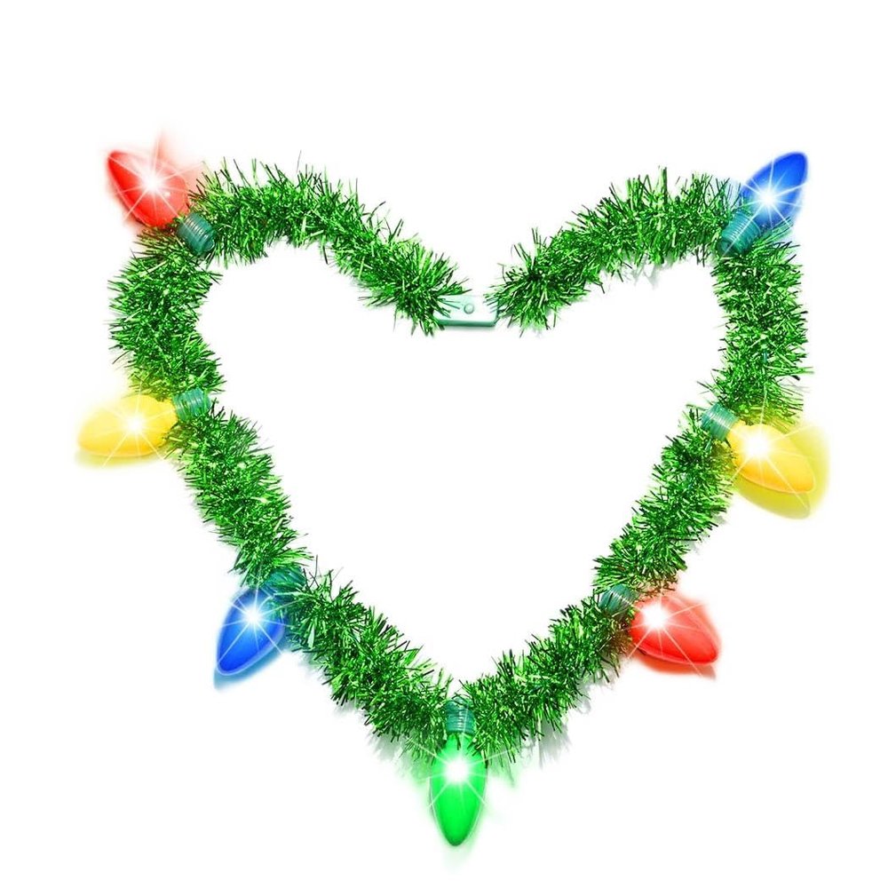Sixexey Light Up Christmas Necklace LED Bulbs Necklaces Xmas Holiday Party Favor Supplies Accessories for Women
