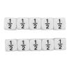 Fractional Number Dice, Intelligence Development Fraction Dice Lettering Symbols 20 PCS White for Mathematics Teaching view 3