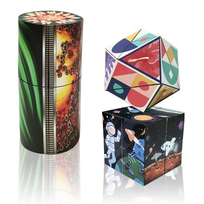 3D Flips Magic Cube Set, 3 Pack Infinity Cube Fidget Toys, Transforms Puzzle Cubes for Stress Anxiety Relief and Kill Time, Nice Gifts for Kids and Adults
