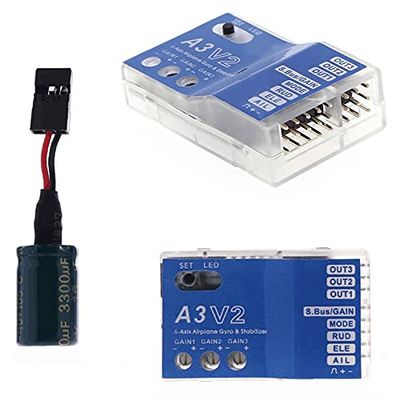 APEFIT Drone Accessories for 3 Axis Gyro A3 V2 Aeroplane Flight Controller Stabilizer for RC Airplane Fixed-Wing Copter Replaceable (Color : 2 Pieces)