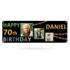 Happy Birthday Banner Personalized Name Photo Age Custom Birthday Banners and Signs Customize for Birthday Party Decoration 6'x2' view 1