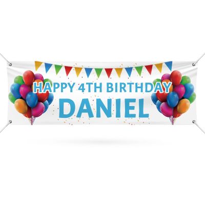 Happy Birthday Banner Personalized Name Photo Age Custom Birthday Banners and Signs Customize for Birthday Party Decoration 6'x2'